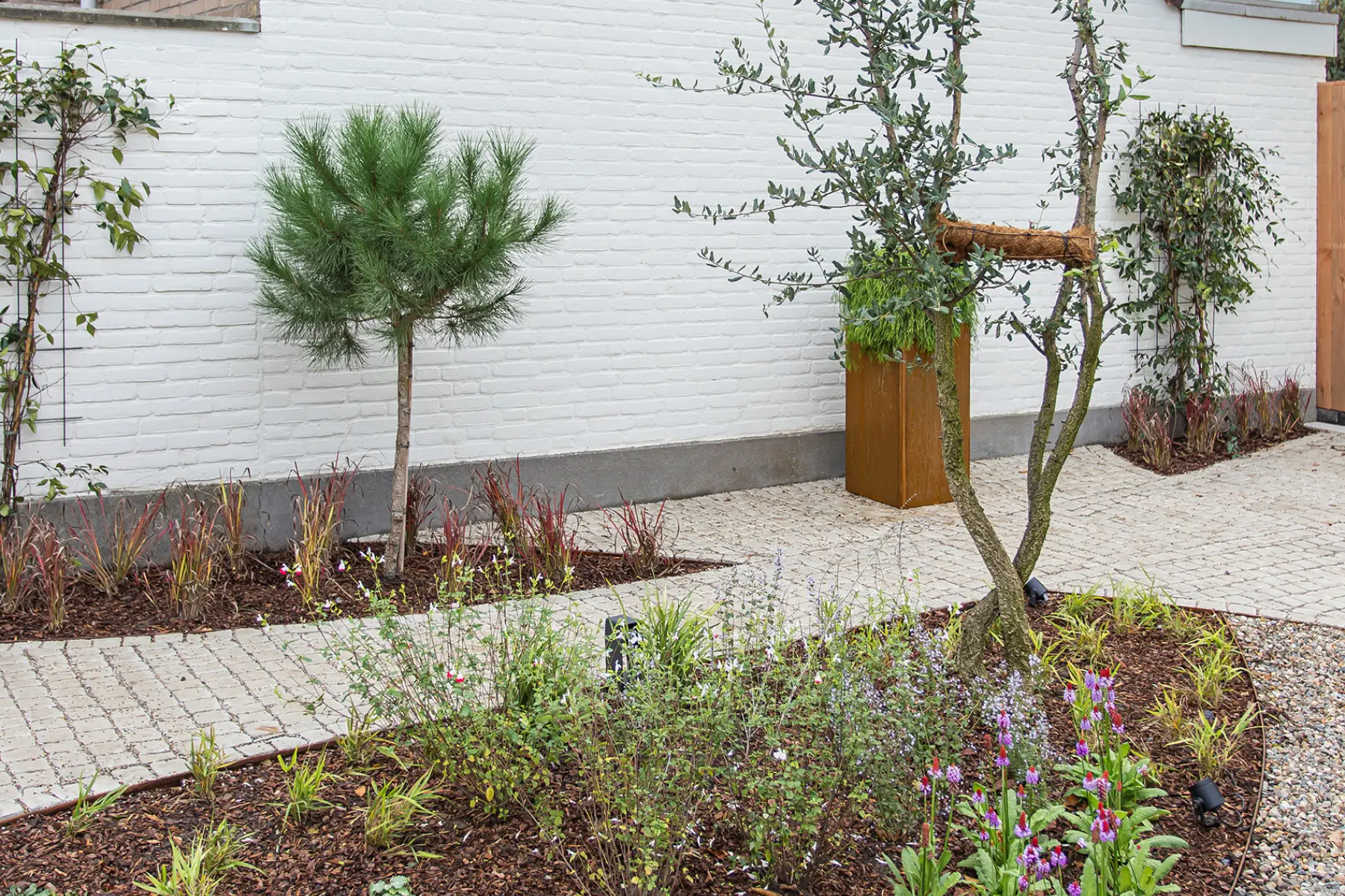 Tuin met cortenstalen accenten